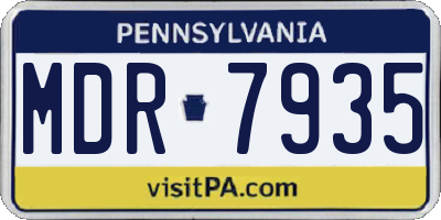 PA license plate MDR7935