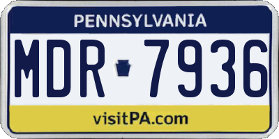 PA license plate MDR7936