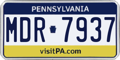 PA license plate MDR7937
