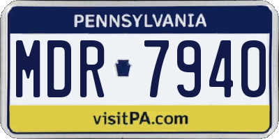 PA license plate MDR7940