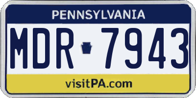 PA license plate MDR7943
