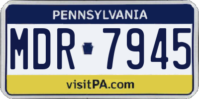 PA license plate MDR7945