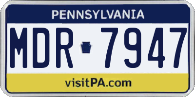 PA license plate MDR7947