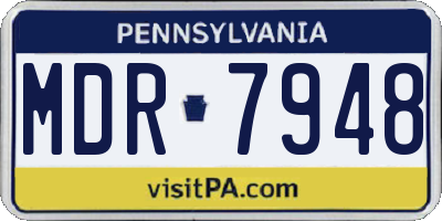 PA license plate MDR7948