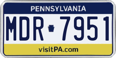 PA license plate MDR7951