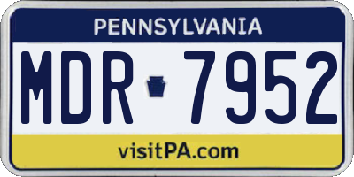 PA license plate MDR7952