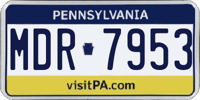 PA license plate MDR7953