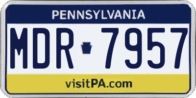 PA license plate MDR7957
