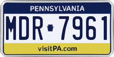 PA license plate MDR7961