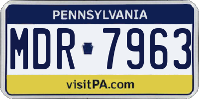 PA license plate MDR7963