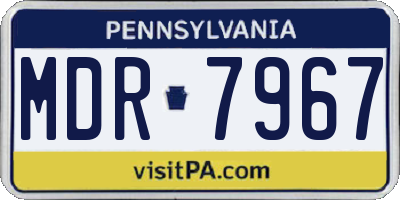 PA license plate MDR7967
