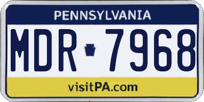 PA license plate MDR7968