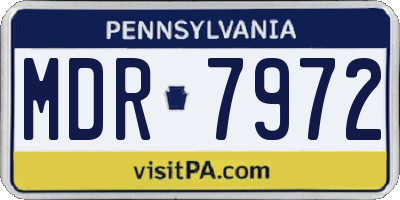 PA license plate MDR7972