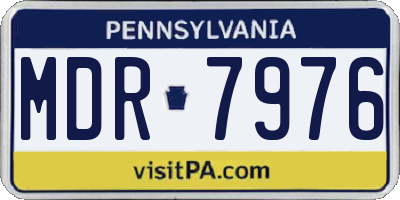 PA license plate MDR7976