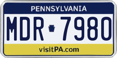 PA license plate MDR7980
