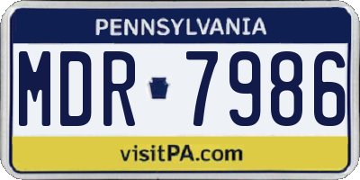 PA license plate MDR7986