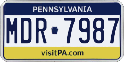 PA license plate MDR7987
