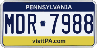 PA license plate MDR7988