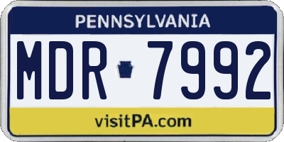 PA license plate MDR7992