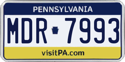PA license plate MDR7993