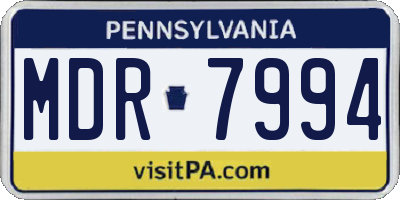 PA license plate MDR7994