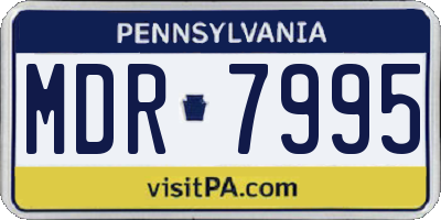 PA license plate MDR7995