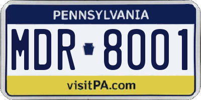 PA license plate MDR8001