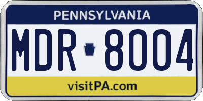 PA license plate MDR8004