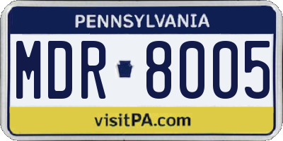 PA license plate MDR8005