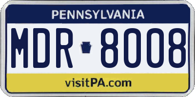 PA license plate MDR8008