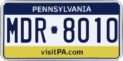 PA license plate MDR8010