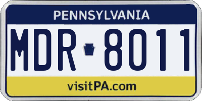 PA license plate MDR8011
