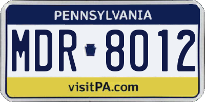 PA license plate MDR8012