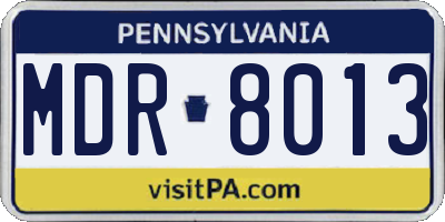 PA license plate MDR8013