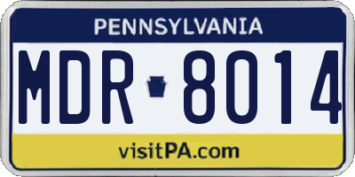 PA license plate MDR8014