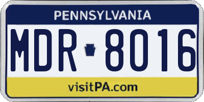 PA license plate MDR8016