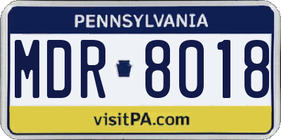 PA license plate MDR8018