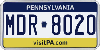PA license plate MDR8020