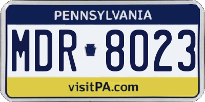 PA license plate MDR8023