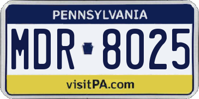 PA license plate MDR8025