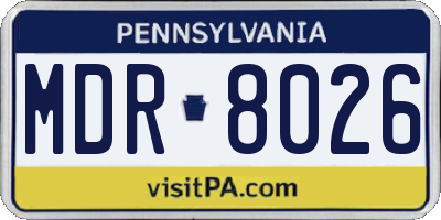 PA license plate MDR8026