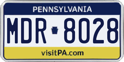 PA license plate MDR8028