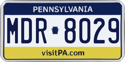 PA license plate MDR8029