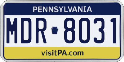 PA license plate MDR8031