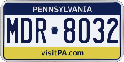 PA license plate MDR8032