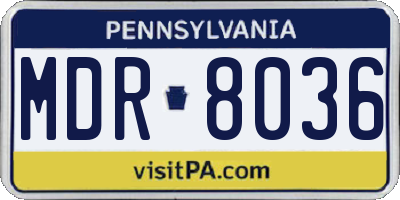 PA license plate MDR8036