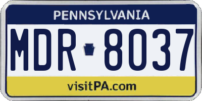 PA license plate MDR8037