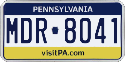PA license plate MDR8041