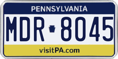 PA license plate MDR8045