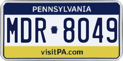 PA license plate MDR8049